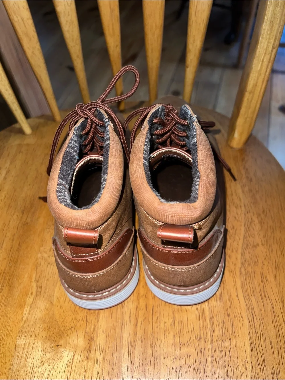 Ferro Aldo Men's Brown Chukka Burt Boots with Plaid Lining 6.5